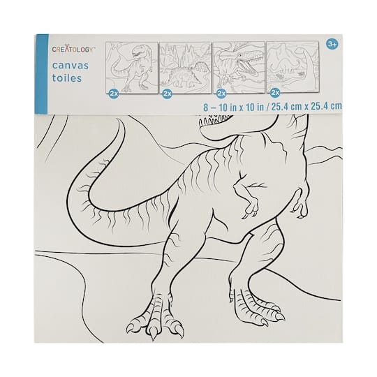 6 Packs: 8 ct. (48 total) Dinosaur Canvas Set by Creatology™